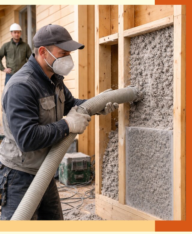 Утепление дома из бруса эковатой в Калининграде от 1872 руб/м2 | ТепломастерКлн