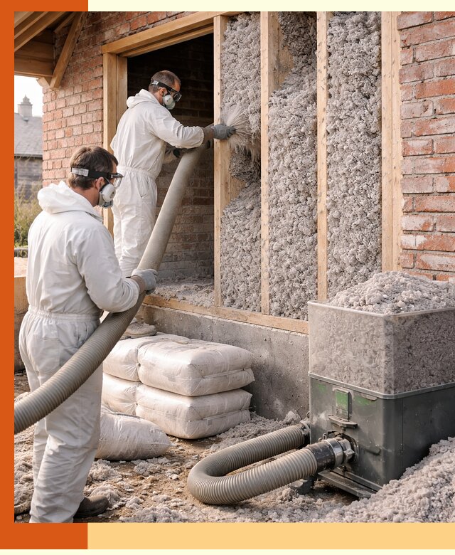 Утепление кирпичного дома эковатой в Калининграде