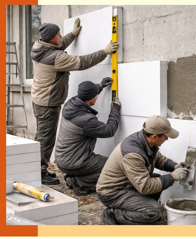 Утепление пенопластом наружных стен и фасадов в Калининграде